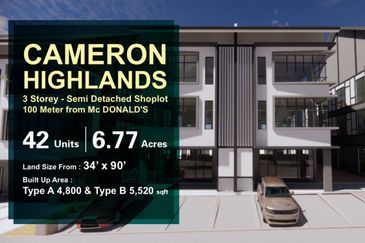 3 Storey Semi D, Cameron Highland , Brinchang, For Sale 