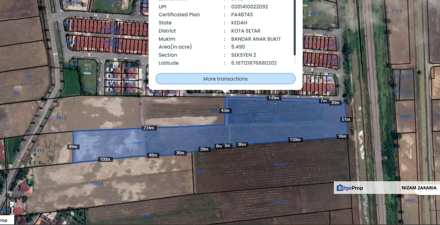 ANAK BUKIT AOR SETAR TANAH 5.4 EKAR FREEHOLD UNTUK DI JUAL, Kedah, Alor Setar