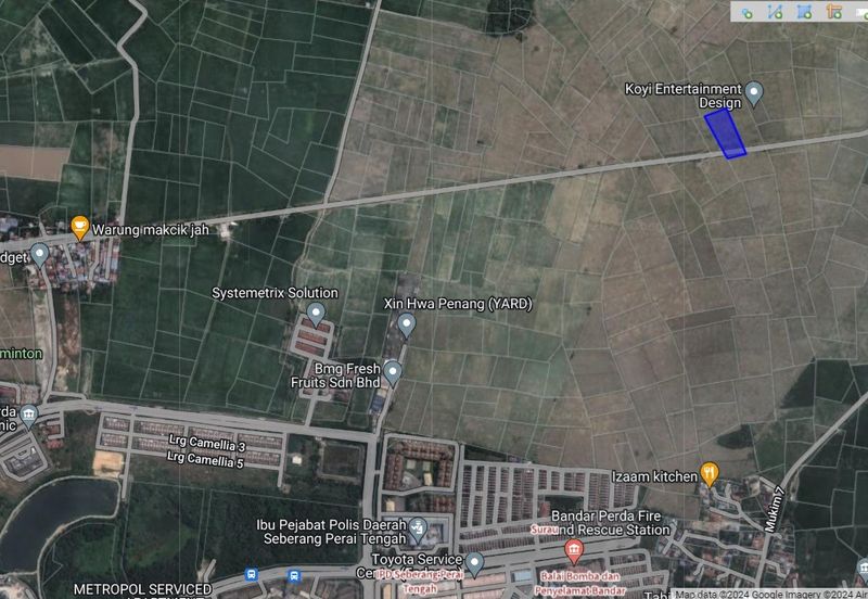 Tanah Potensi First Grade 1.4 ekar untuk pembangunan di belakang Balai Polis Bandar Perda sebelah Permatang Pauh