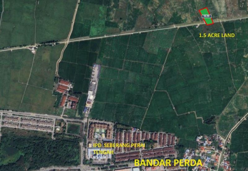 Tanah Potensi First Grade 1.4 ekar untuk pembangunan di belakang Balai Polis Bandar Perda sebelah Permatang Pauh