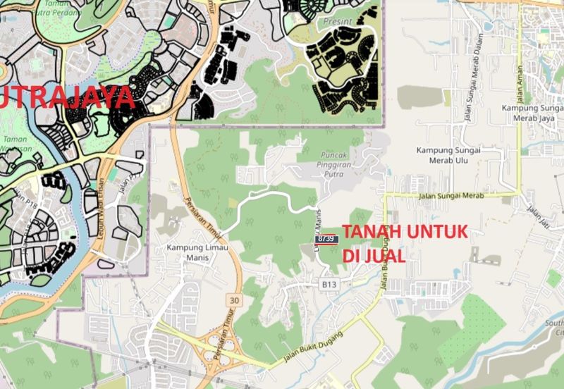 Tanah Zon Perumahan seluas hampir 6 ekar di Sg Merab sebelah Putrajaya. Terletak di tepi jalan dan sesuai untuk projek perumahan dan sebagainya. 