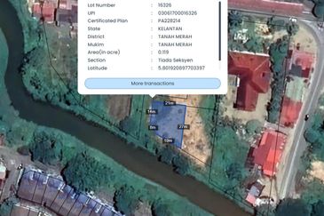 TANAH LOT BANGLO Geran Individu di TANAH MERAH , KELANTAN