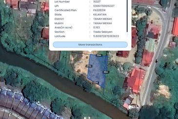 TANAH LOT BANGLO Geran Individu di TANAH MERAH , KELANTAN
