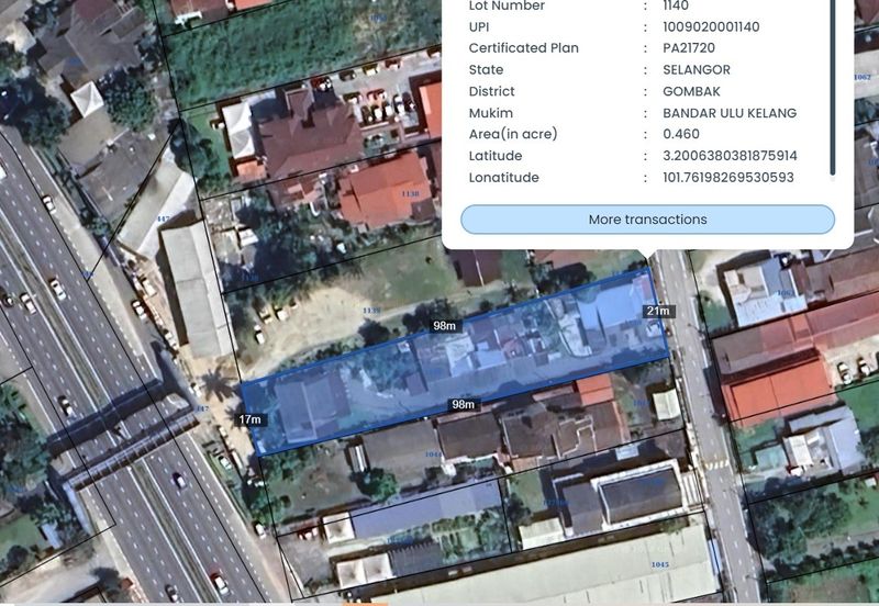 ULU KLANG KUALA LUMPUR LAND WITH  8 Doors Rented House Unit FOR SALE