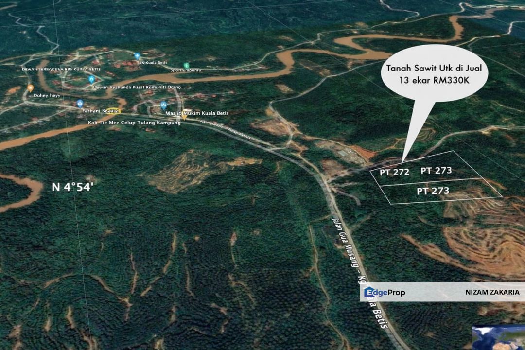 Gua Musang , Kuala Betis Tanah 13 ekar, Kelantan, Gua Musang