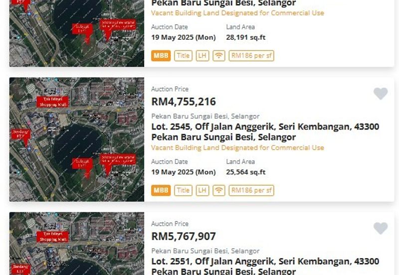 Sale -34% Below Market Value Vacant flat Commercial building land @The Mines lake