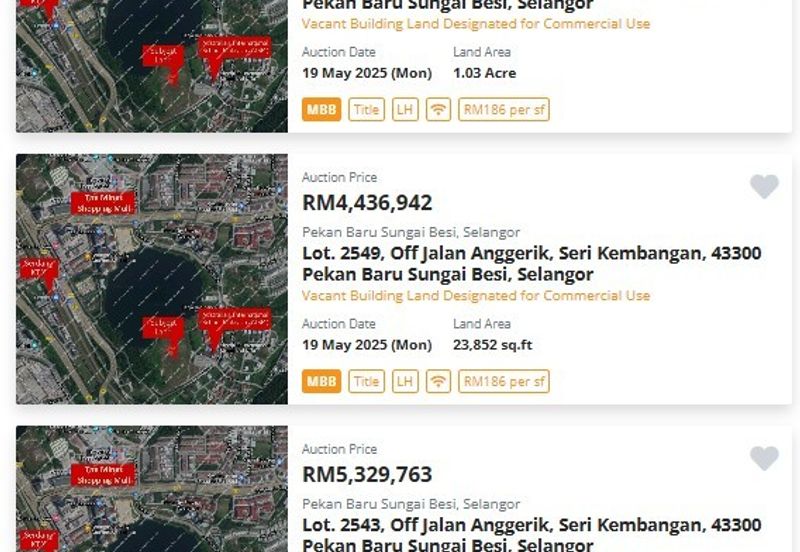 Sale -34% Below Market Value Vacant flat Commercial building land @The Mines lake