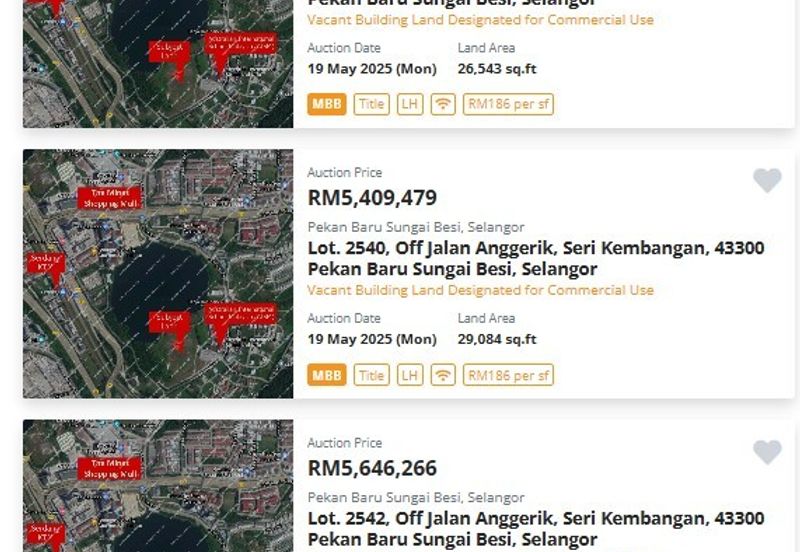 Sale -34% Below Market Value Vacant flat Commercial building land @The Mines lake