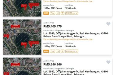 Sale -34% Below Market Value Vacant flat Commercial building land @The Mines lake