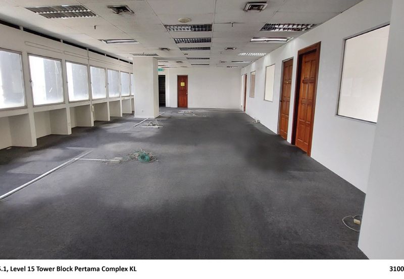 Rent Office Tower Blok Pertama Kompleks KL City Centre 3100sf PFurnish Near HKL