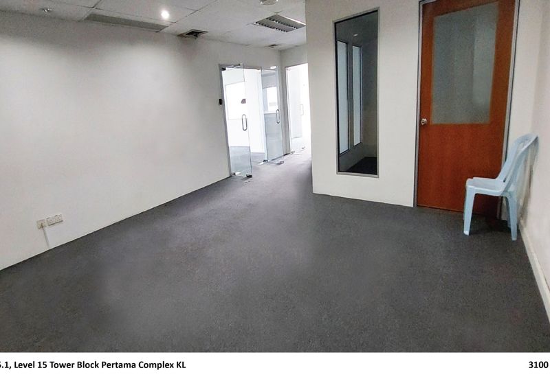 Rent Office Tower Blok Pertama Kompleks KL City Centre 3100sf PFurnish Near HKL
