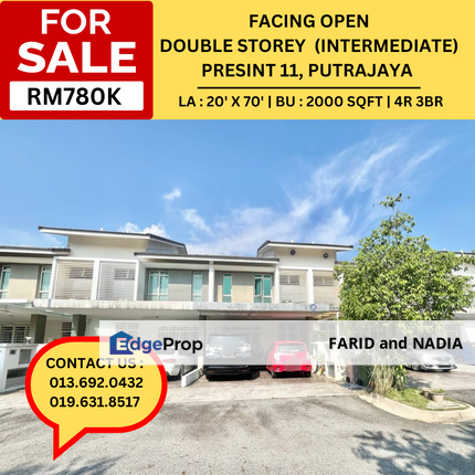 [Facing Open] Double Storey Terrace Presint 11, Putrajaya, Putrajaya, Putrajaya