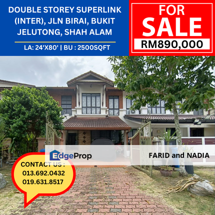 Double Storey Superlink (Intermediate), Jalan Birai, Bukit Jelutong, Selangor, Bukit Jelutong