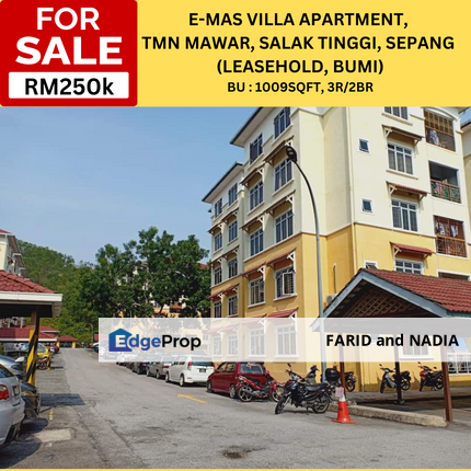 [LEVEL 1] Apartment E-Mas Villa Taman Mawar, Salak Tinggi, Sepang, Selangor, Selangor, Sepang