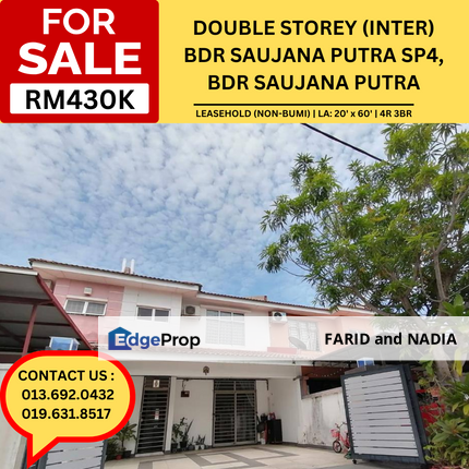 Double Storey Terrace (Intermediate), Bdr Saujana Putra SP 4, Bdr Saujana Putra , Selangor, Jenjarom