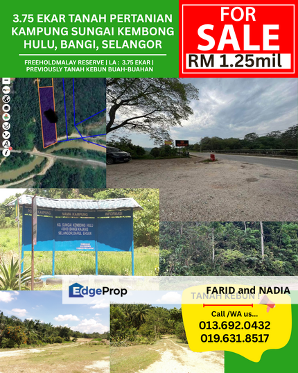 Tanah Pertanian Kampung Sungai Kembong Hulu, Selangor, Bangi