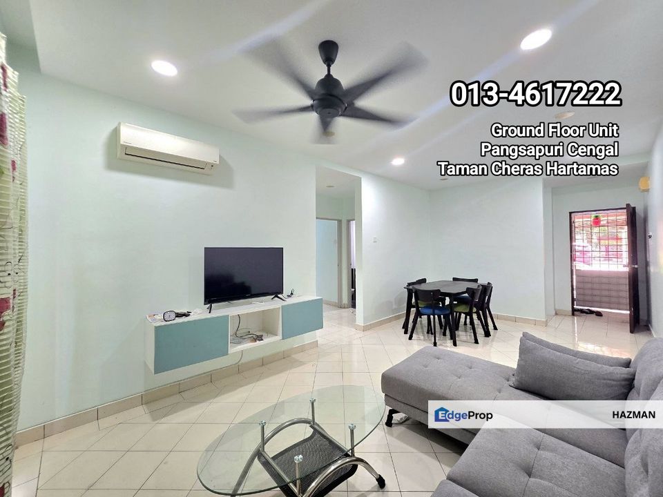 Partly Furnished Ground Floor Unit For Sale, Pangsapuri Cengal, Taman Cheras Hartamas, Cheras, Selangor, Selangor, Cheras