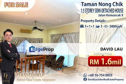 Taman Nong Chik 1.5 Storey SemiD House @JB, Johor, Johor Bahru