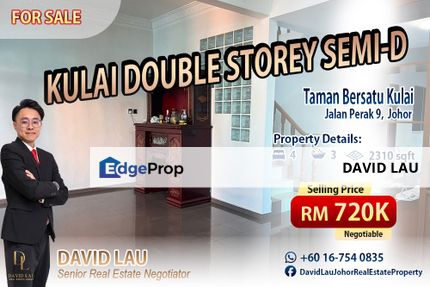 Kulai Taman Bersatu Double Storey Semi-D 双层半独立 for Sale, Johor, Kulai