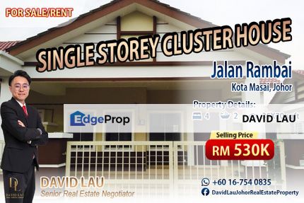 Kota Masai Single Storey Cluster House for Sale, Johor, Pasir Gudang