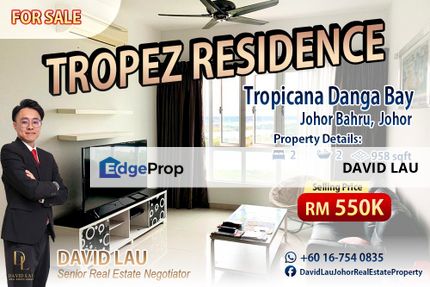 Fully Furnished Tropez Residence 2 Bedrooms 2 Bathrooms高级公寓 for Sale, Johor, Johor Bahru