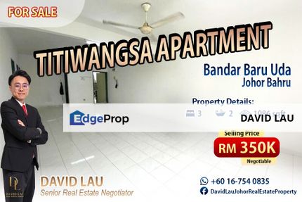 Titiwangsa Apartment 3 Bedrooms 2 Bathrooms 三房两厕公寓 for Sal, Johor, Johor Bahru