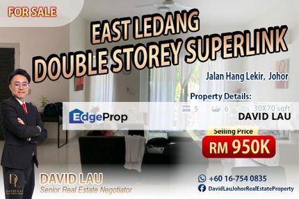 East Ledang Double Storey Superlink House for Sale, Johor, Nusajaya