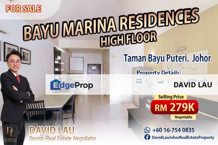 Bayu Marina Residences Studio 1 Bathroom High Floor for Sale, Johor, Johor Bahru