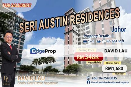 Fully Furnished Seri Austin Luxury Apartment 2 Bedrooms 1 Bathroom for Sale, Johor, Johor Bahru