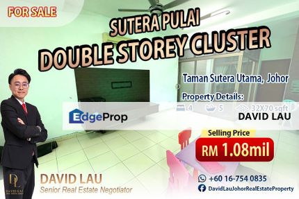 Sutera Pulai Double Storey Cluster House for Sale, Johor, Skudai