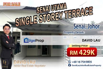 Senai Utama Single Storey Terrace House 单层排屋 for Sale, Johor, Senai