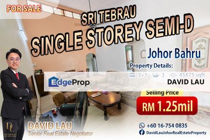 Sri Tebrau Single Storey Semi-D with Fully Extended Kitchen, Johor, Johor Bahru