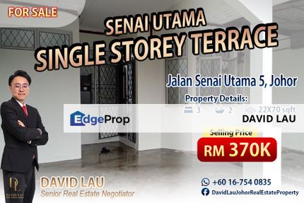 Senai Utama Single Storey Terrace Original Unit for Sale, Johor, Senai