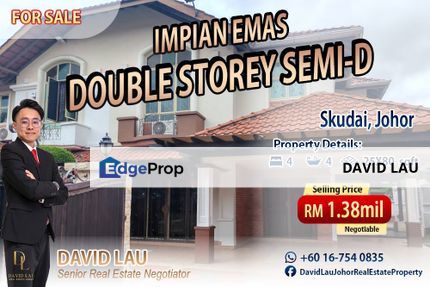 Impian Emas Double Storey Semi-D House 半独立屋 for Sale, Johor, Skudai