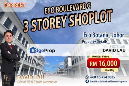 Eco Boulevard 2 3 Storey Shoplot 三层店铺 for Rent, Johor, 