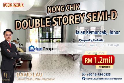 Nong Chik Double Storey Semi-D House 双层半独立 for Sale, Johor, Pontian