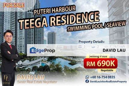 Teega Residence @ Puteri Harbour 2 Bedrooms 2 Bathrooms Pool & Seaview for Sale, Johor, Kota Iskandar