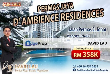 D'Ambience Residences 公寓 2 Bedrooms 2 Bathrooms for Sale, Johor, Permas Jaya/Senibong