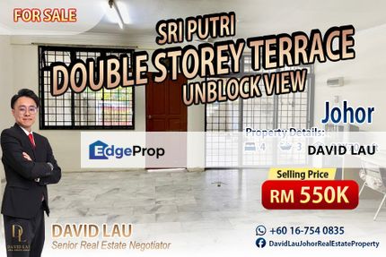 Sri Putri Double Storey Terrace 双层排屋 Unblock View for Sale, Johor, Skudai