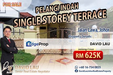 Pelangi Indah Single Storey Terrace House 单层排屋 for Sale, Johor, Ulu Tiram