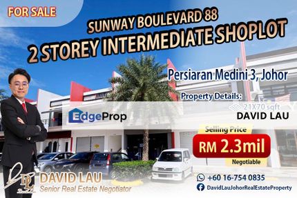 Sunway Boulevard 88 Double Storey Intermediate Shoplot 商业旺铺 For Sale, Johor, 