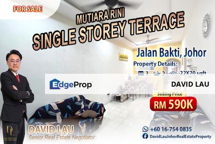 Mutiara Rini Single Storey Terrace Unblock View for Sale, Johor, Skudai