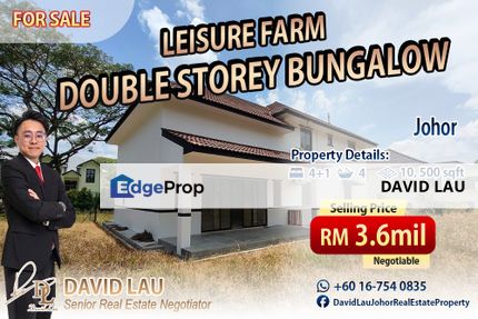 Leisure Farm Bayou Bay Double Storey Bungalow 双层独立式洋房 for Sale, Johor, Gelang Patah