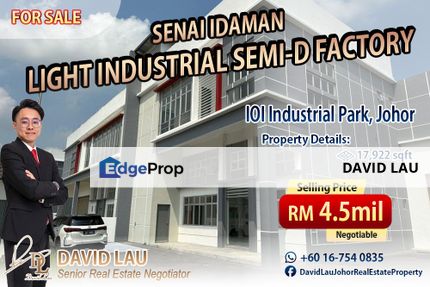 Senai Idaman IOI Industrial Park Light Industrial Semi-D Factory for Sale, Johor, Senai