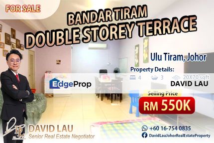 Bandar Tiram Double Storey Terrace 双层排屋 for Sale, Johor, Ulu Tiram