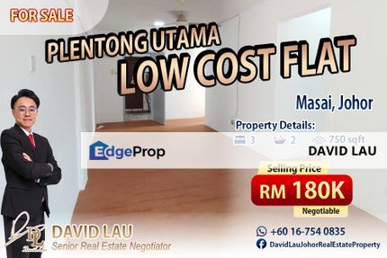 Plentong Utama Low Cost Flat 低成本公寓 3 Bedrooms 2 Bathrooms for Sale, Johor, Pasir Gudang