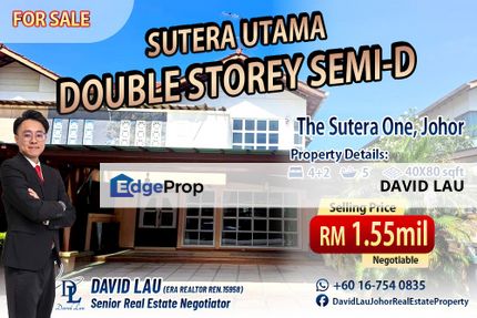 Sutera Utama The Sutera One Double Storey Semi-D 半独立式洋房 for Sale, Johor, Skudai
