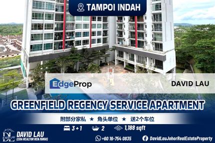 Greenfield Regency Service Apartment Corner 4 Bedrooms 2 Bathrooms, Johor, Tampoi