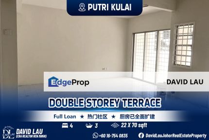 Putri Kulai Double Storey Terrace Unblock View for Sale, Johor, Kulai