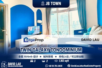 JB Town Twin Galaxy Condo 3 Bedrooms 2 Bathrooms City View for Sale, Johor, Johor Bahru